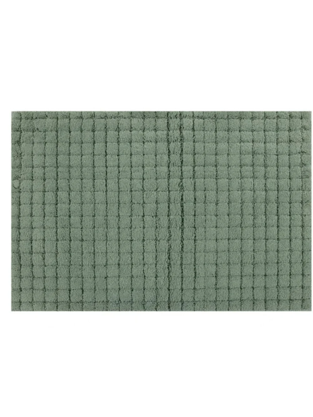 Soft Textured Grid Bathroom Bath Rug Green Devgiri 24